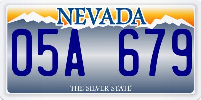 NV license plate 05A679