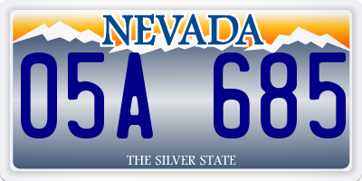 NV license plate 05A685