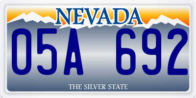 NV license plate 05A692