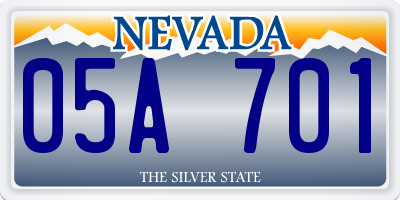 NV license plate 05A701
