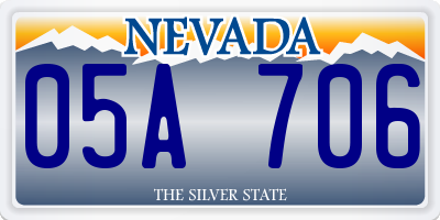 NV license plate 05A706