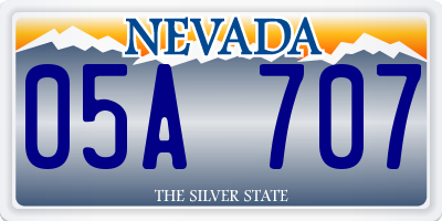 NV license plate 05A707