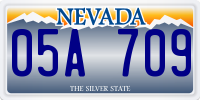 NV license plate 05A709