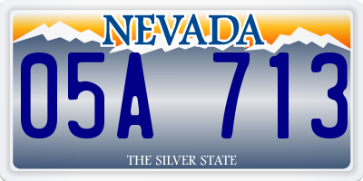 NV license plate 05A713