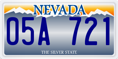 NV license plate 05A721