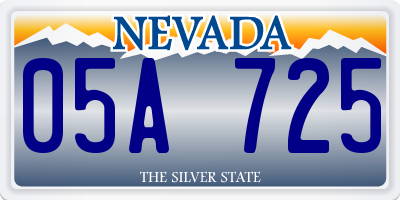 NV license plate 05A725