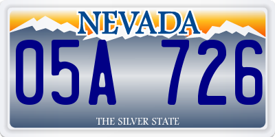 NV license plate 05A726