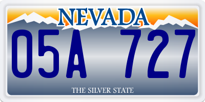 NV license plate 05A727