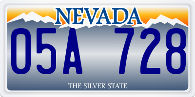 NV license plate 05A728