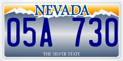 NV license plate 05A730