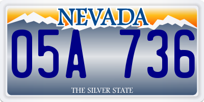 NV license plate 05A736