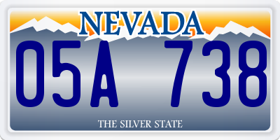 NV license plate 05A738