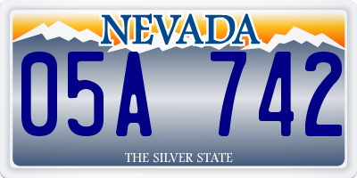 NV license plate 05A742