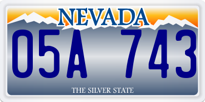 NV license plate 05A743