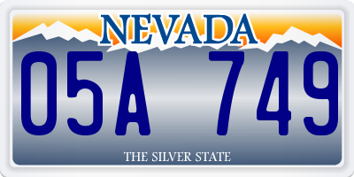 NV license plate 05A749