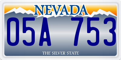 NV license plate 05A753