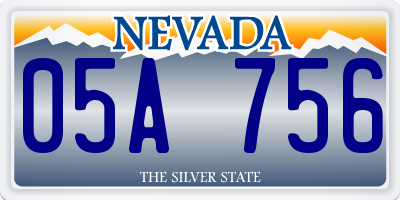 NV license plate 05A756