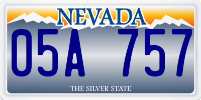 NV license plate 05A757