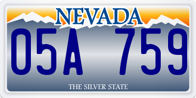 NV license plate 05A759