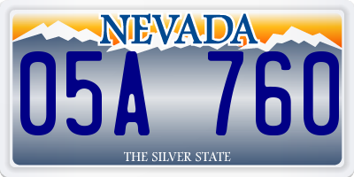 NV license plate 05A760
