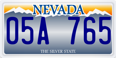 NV license plate 05A765