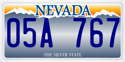 NV license plate 05A767