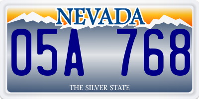 NV license plate 05A768