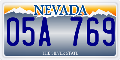 NV license plate 05A769