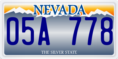 NV license plate 05A778