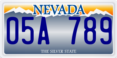 NV license plate 05A789