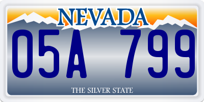 NV license plate 05A799