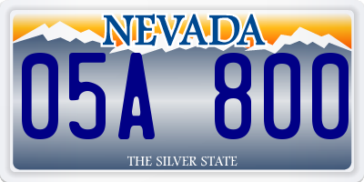 NV license plate 05A800