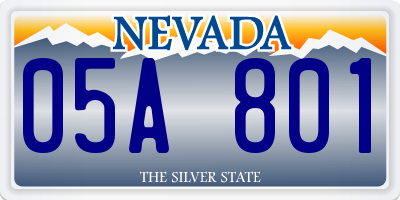 NV license plate 05A801