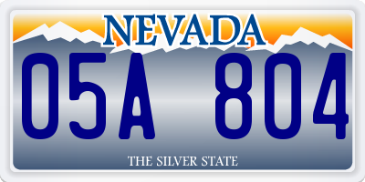 NV license plate 05A804