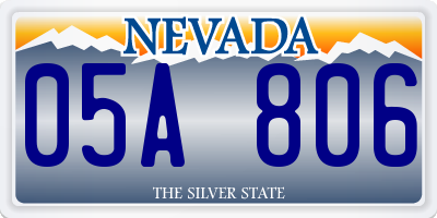 NV license plate 05A806