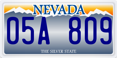 NV license plate 05A809