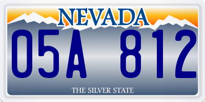NV license plate 05A812