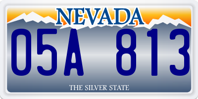 NV license plate 05A813