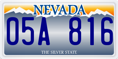 NV license plate 05A816