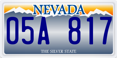 NV license plate 05A817