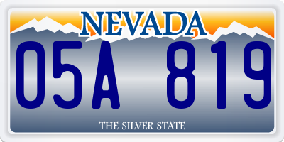 NV license plate 05A819