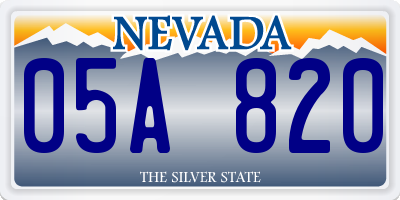 NV license plate 05A820