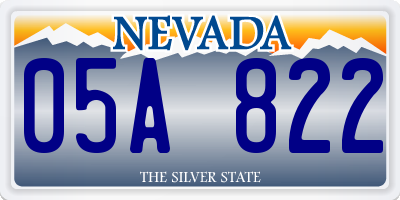 NV license plate 05A822