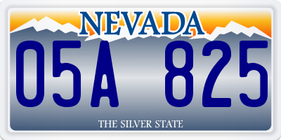 NV license plate 05A825