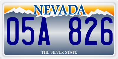 NV license plate 05A826