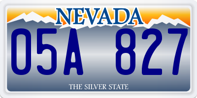 NV license plate 05A827