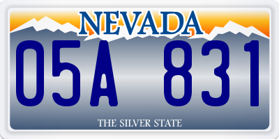 NV license plate 05A831