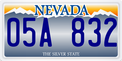 NV license plate 05A832