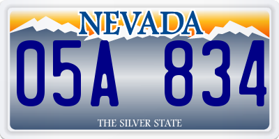 NV license plate 05A834