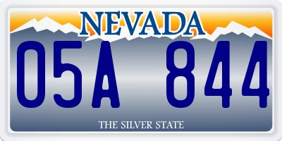 NV license plate 05A844